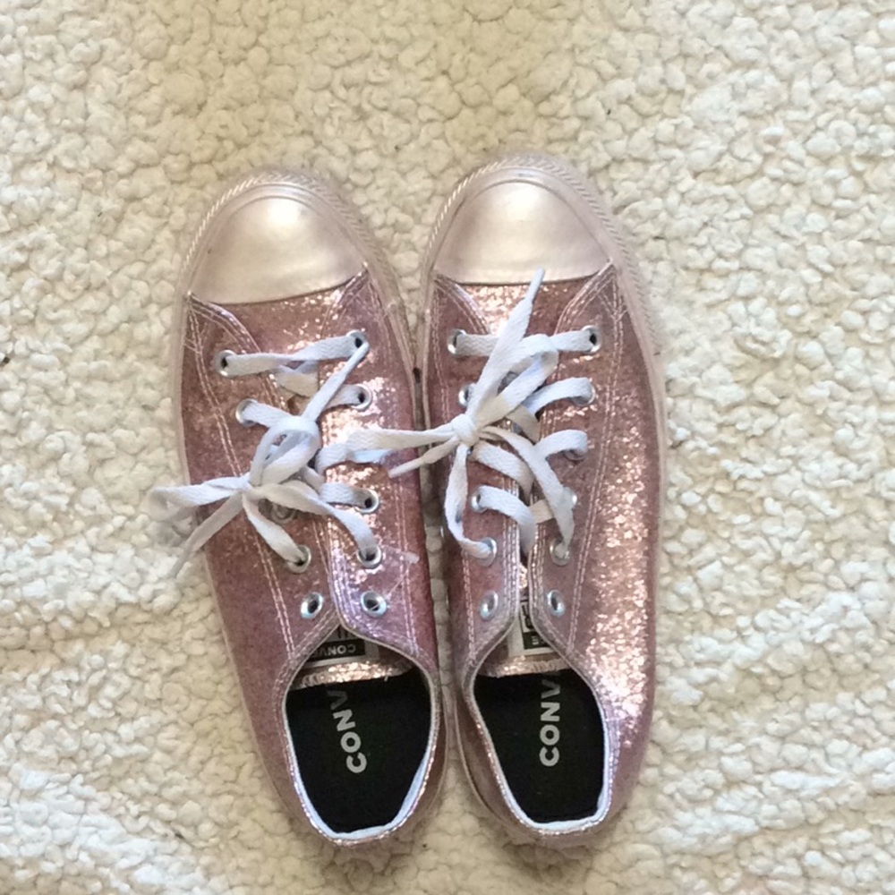 Pink glittery converse